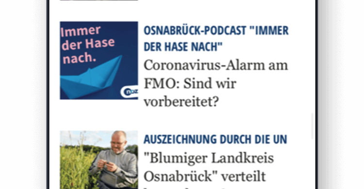 Aktuelles-noz News App-App-Bildschirm-mit-neuem-Design